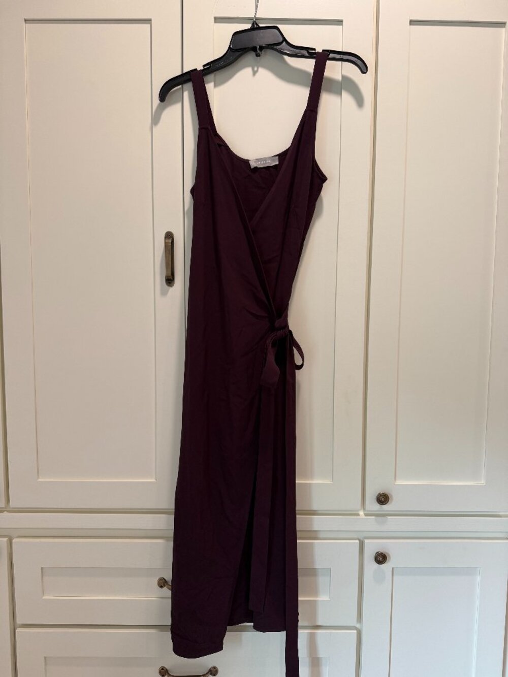 Everlane Linen Maroon Maxi Wrap Dress